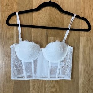 White lace corset bra top
